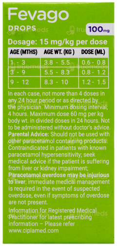 Fevago 100Mg Peppermint Flavour Oral Drops 15Ml